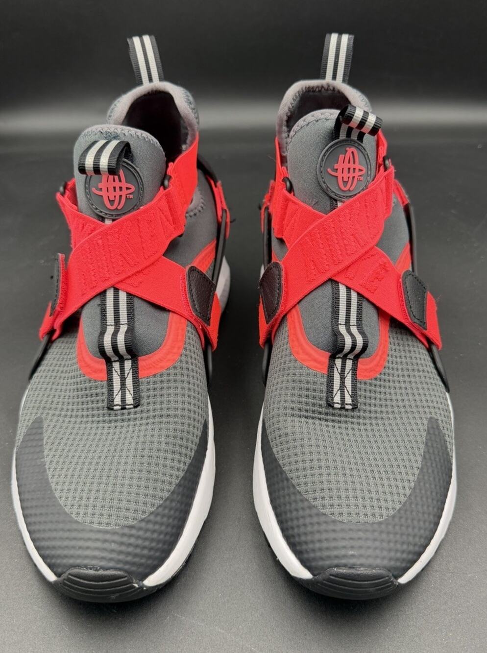 Nike Air Huarache City Anthracite Black-Solar Red Sz 7Y Unisex~ AJ6662-007